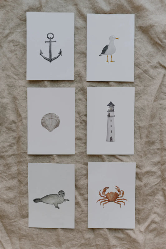 Aquarellkarte Leuchtturm