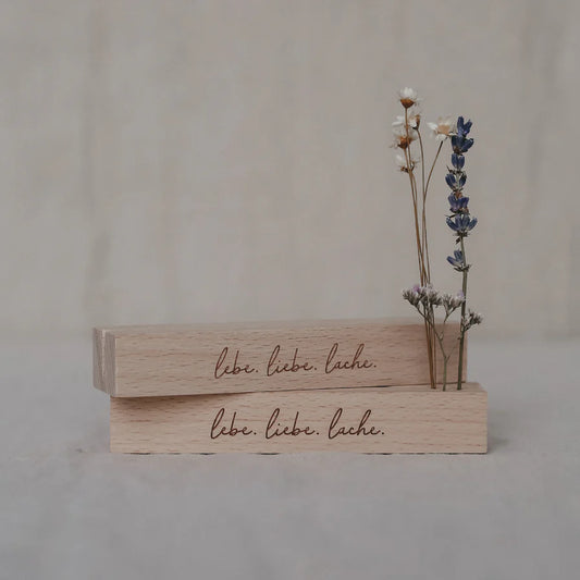 Kartenhalter "Lebe, Liebe, Lache" 2er Set