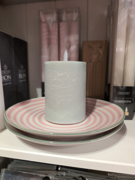 LED Blockkerze rustikal verte