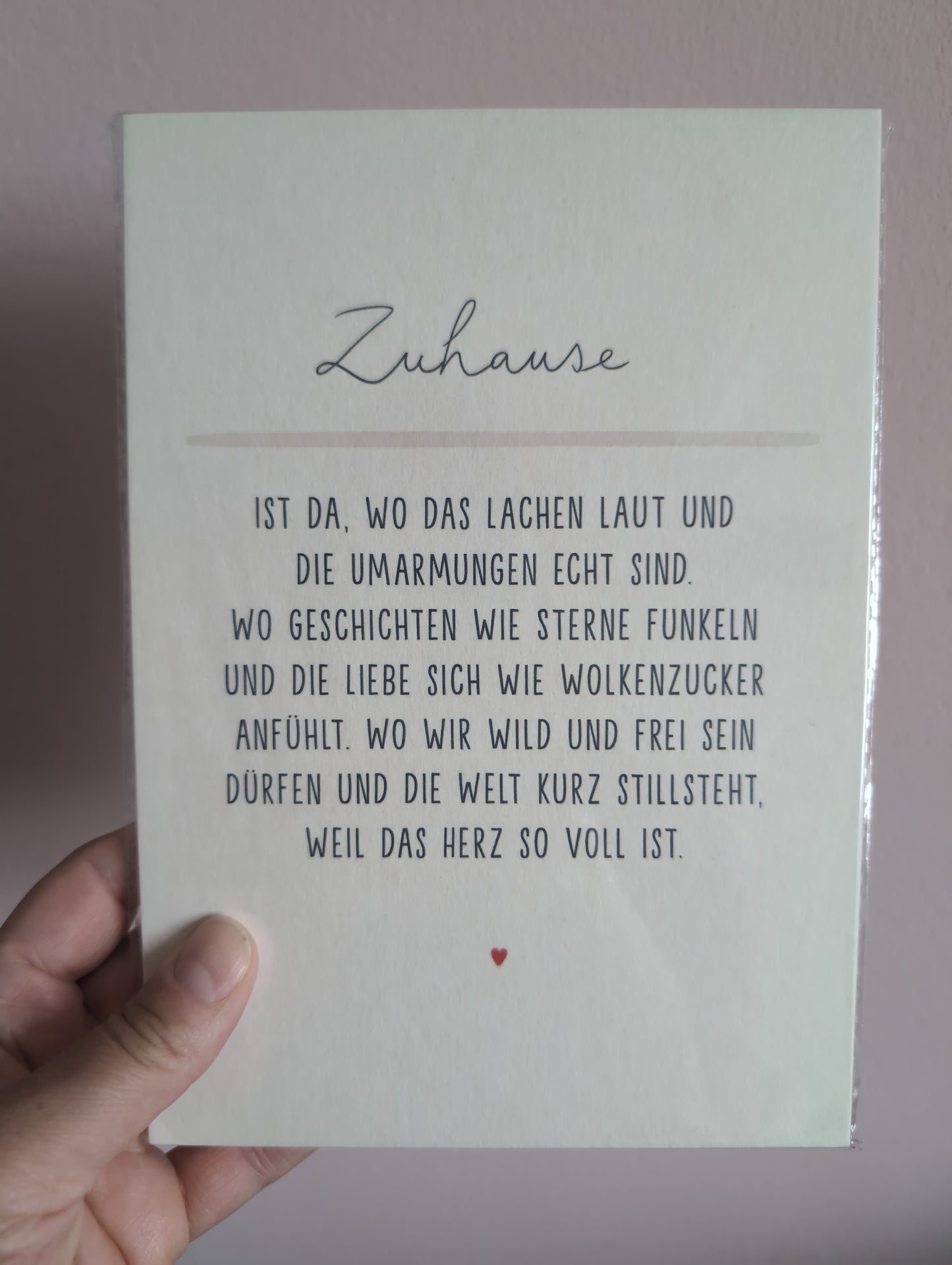 Postkarte groß. Zuhause