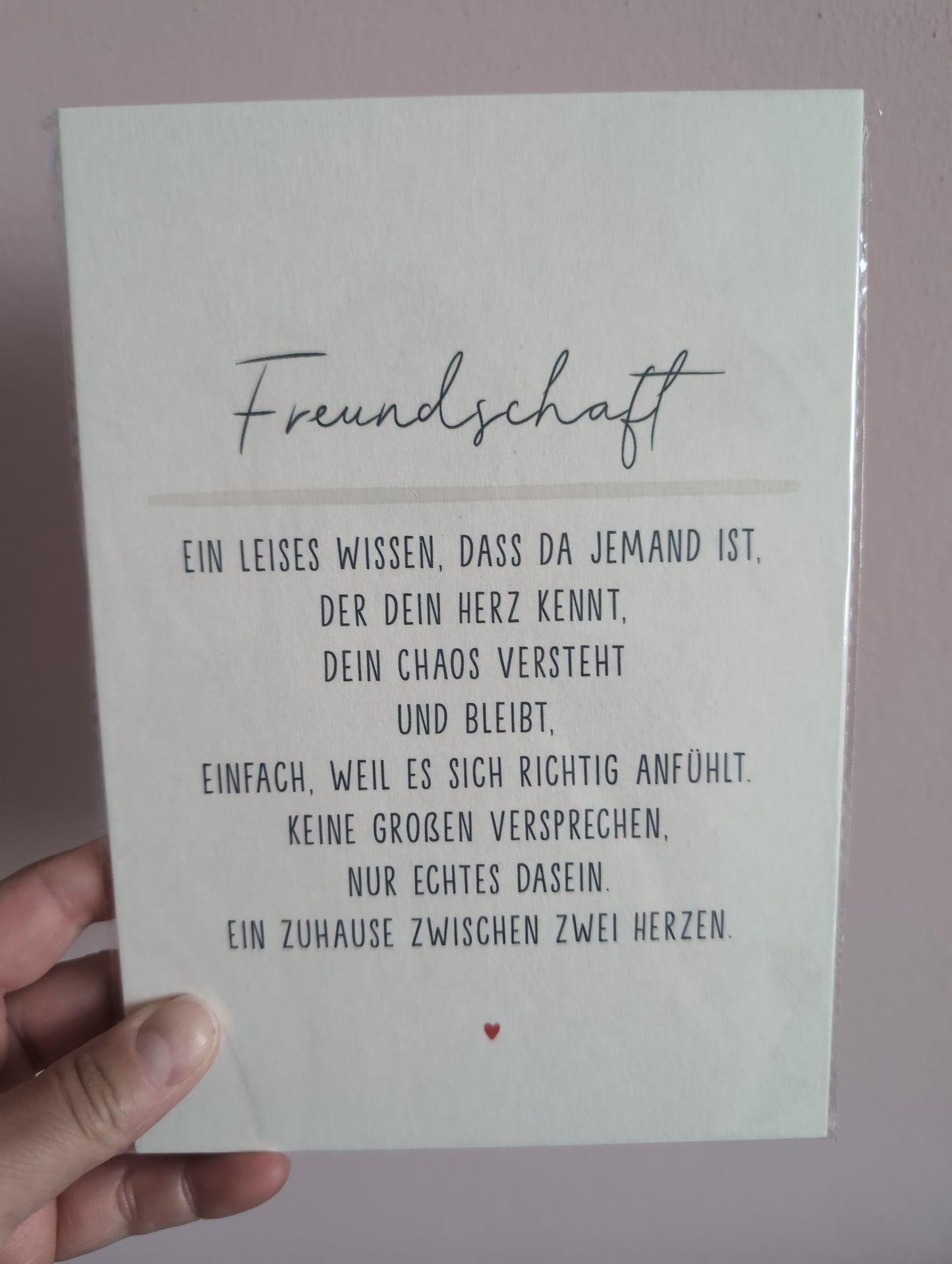Postkarte groß. Freundschaft