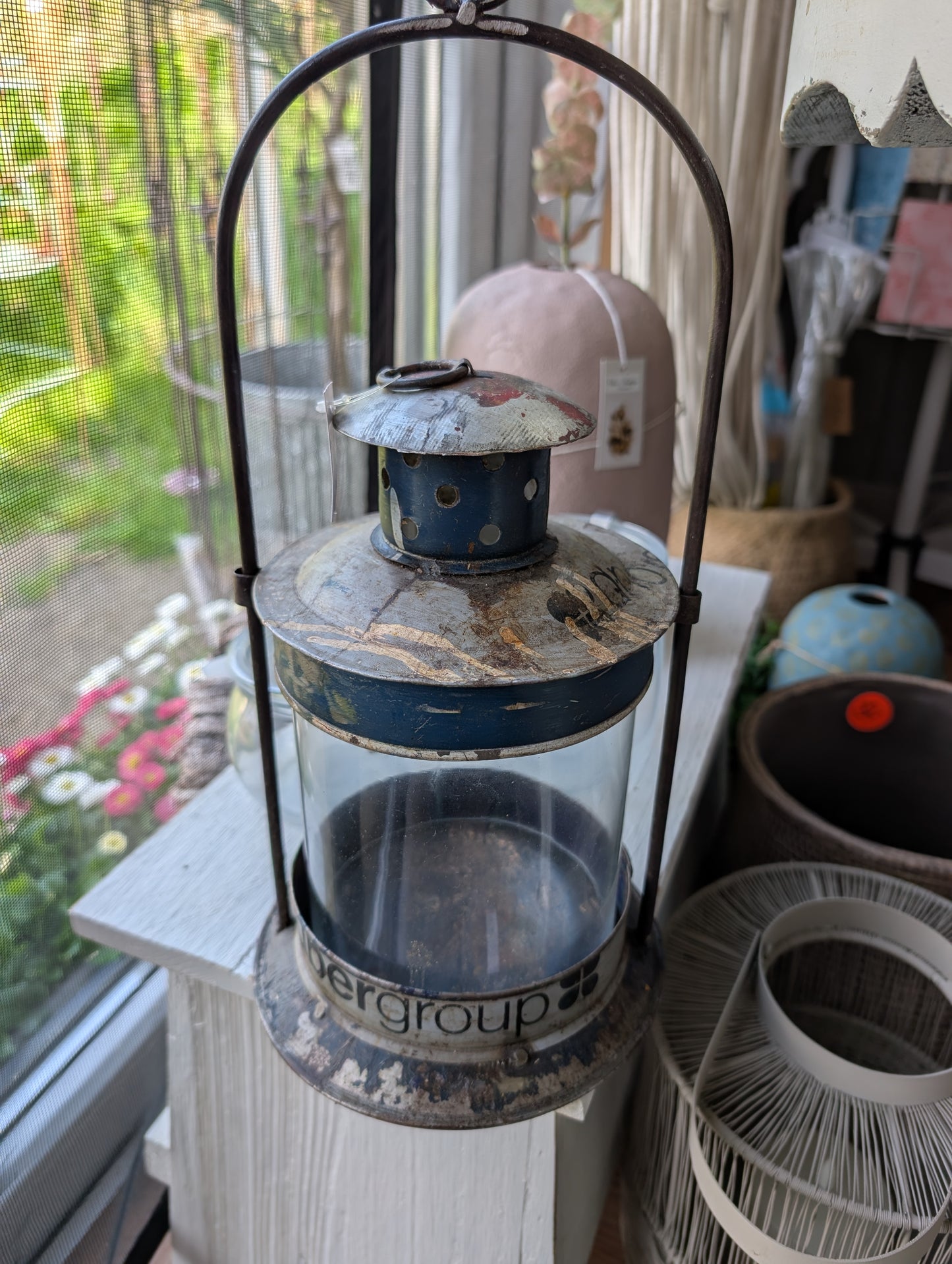 Laterne Antiquité, rusty, Metall Silber