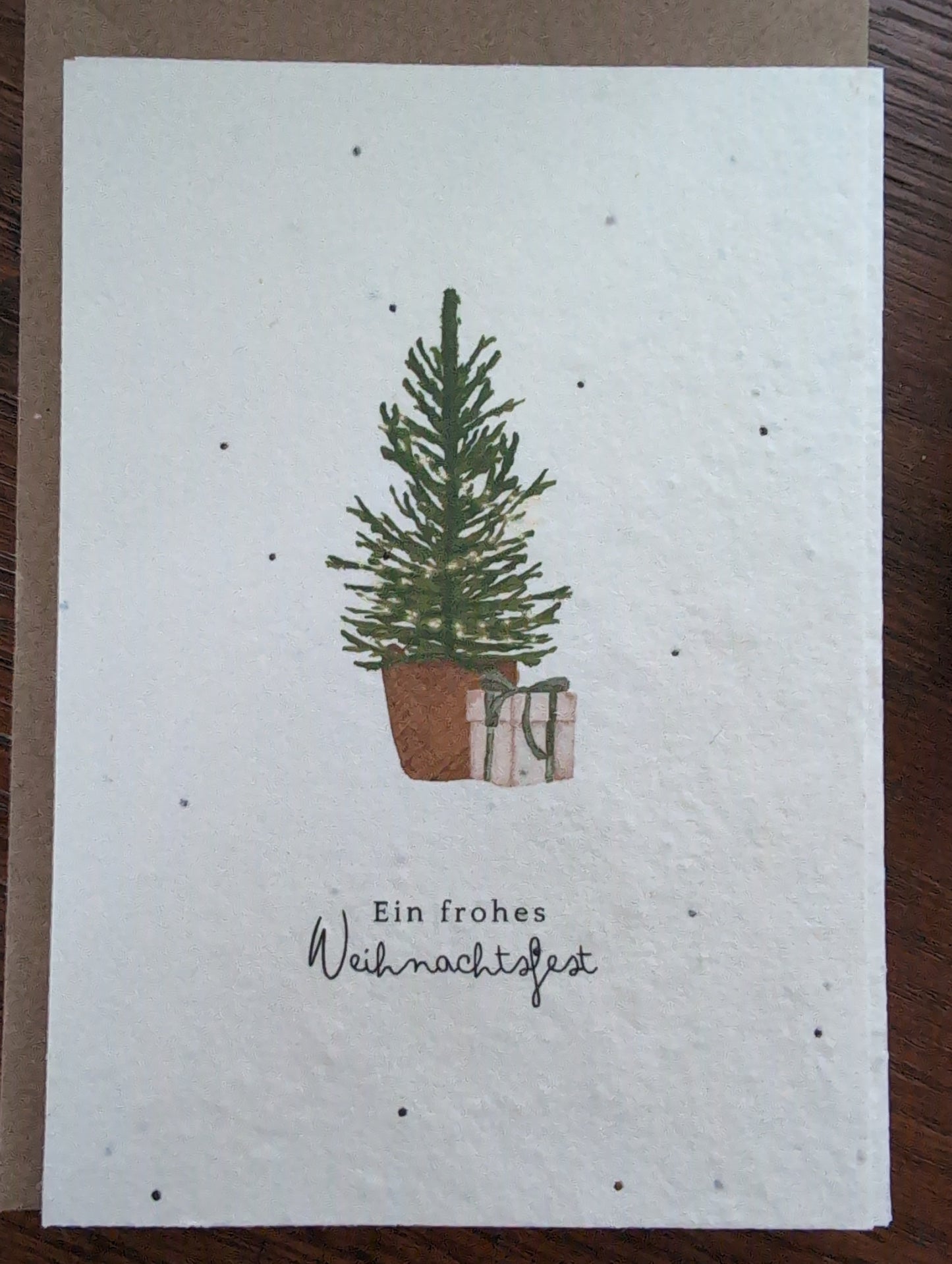 Einpflanzbare Grußkarte mit Umschlag EIN FROHES WEIHNACHTSFEST