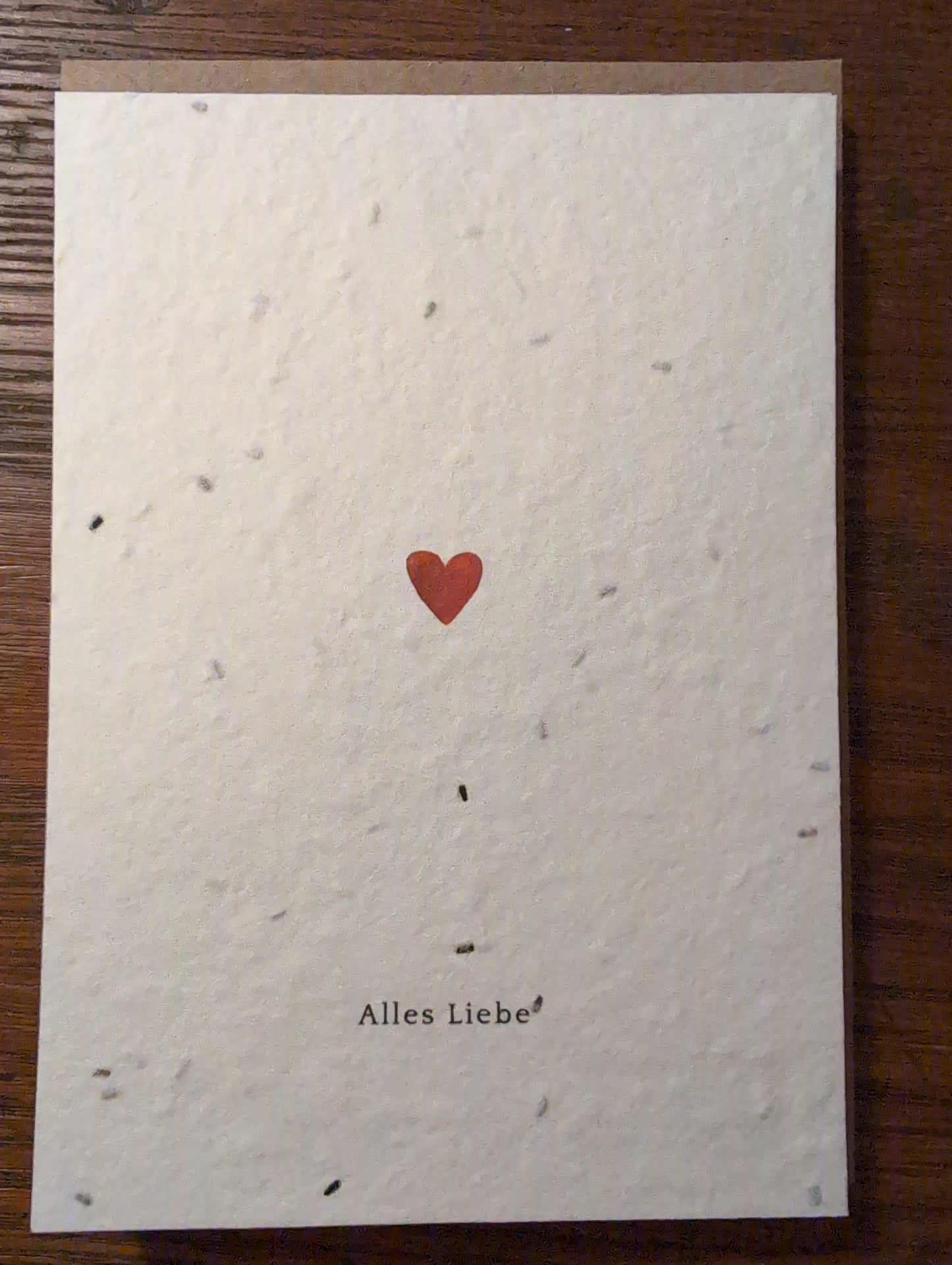 Einpflanzbare Grußkarte mit Umschlag ALLES LIEBE