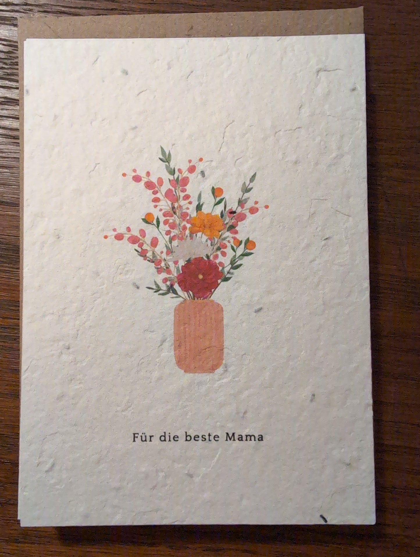 Einpflanzbare Grußkarte mit Umschlag FÜR DIE BESTE MAMA