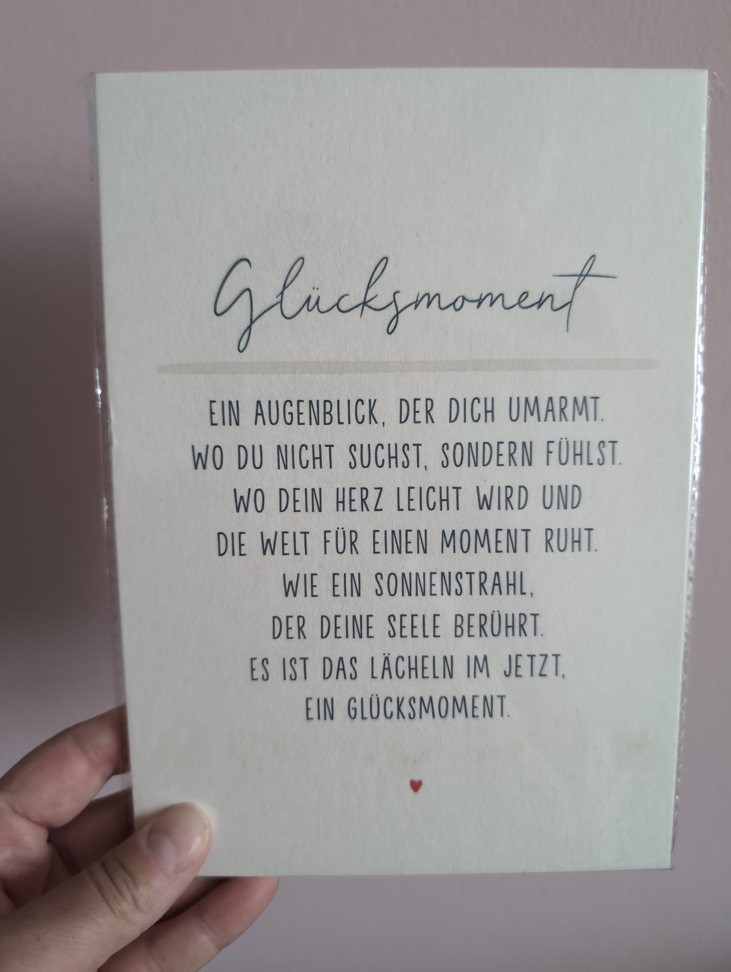 Postkarte groß. Glücksmoment