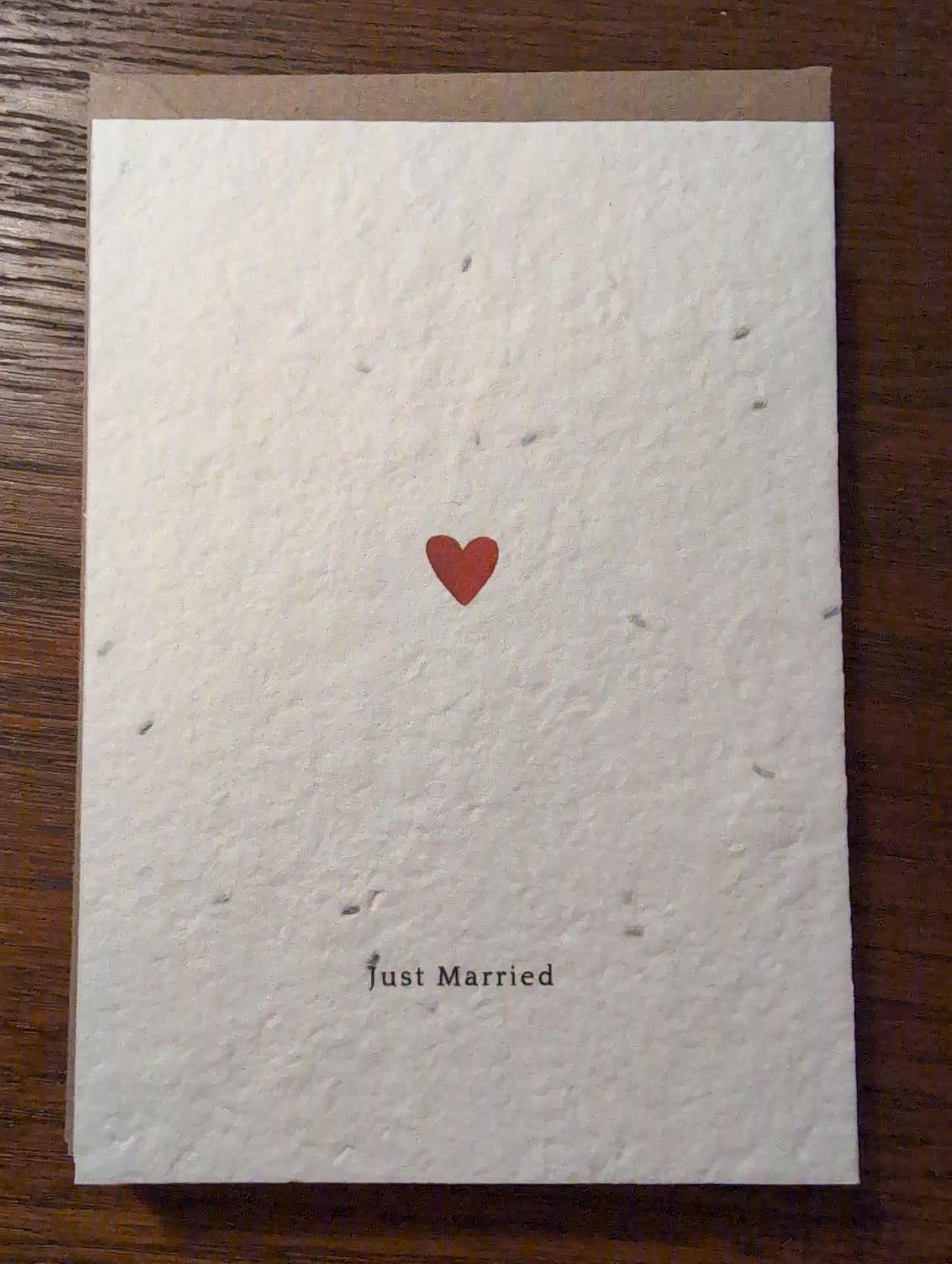 Einpflanzbare Grußkarte mit Umschlag JUST MARRIED