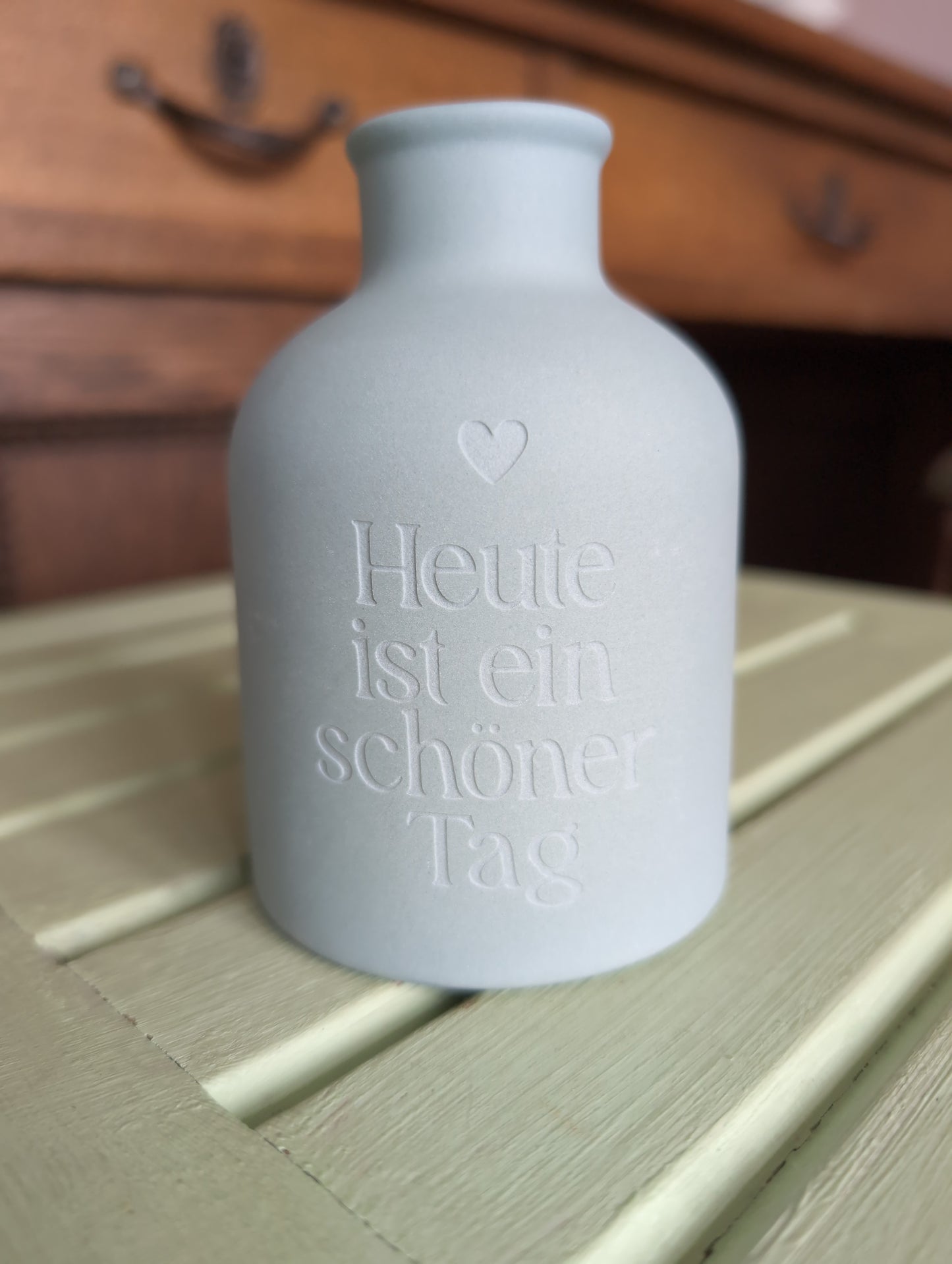 Vase "Heute ist ein schöner Tag"