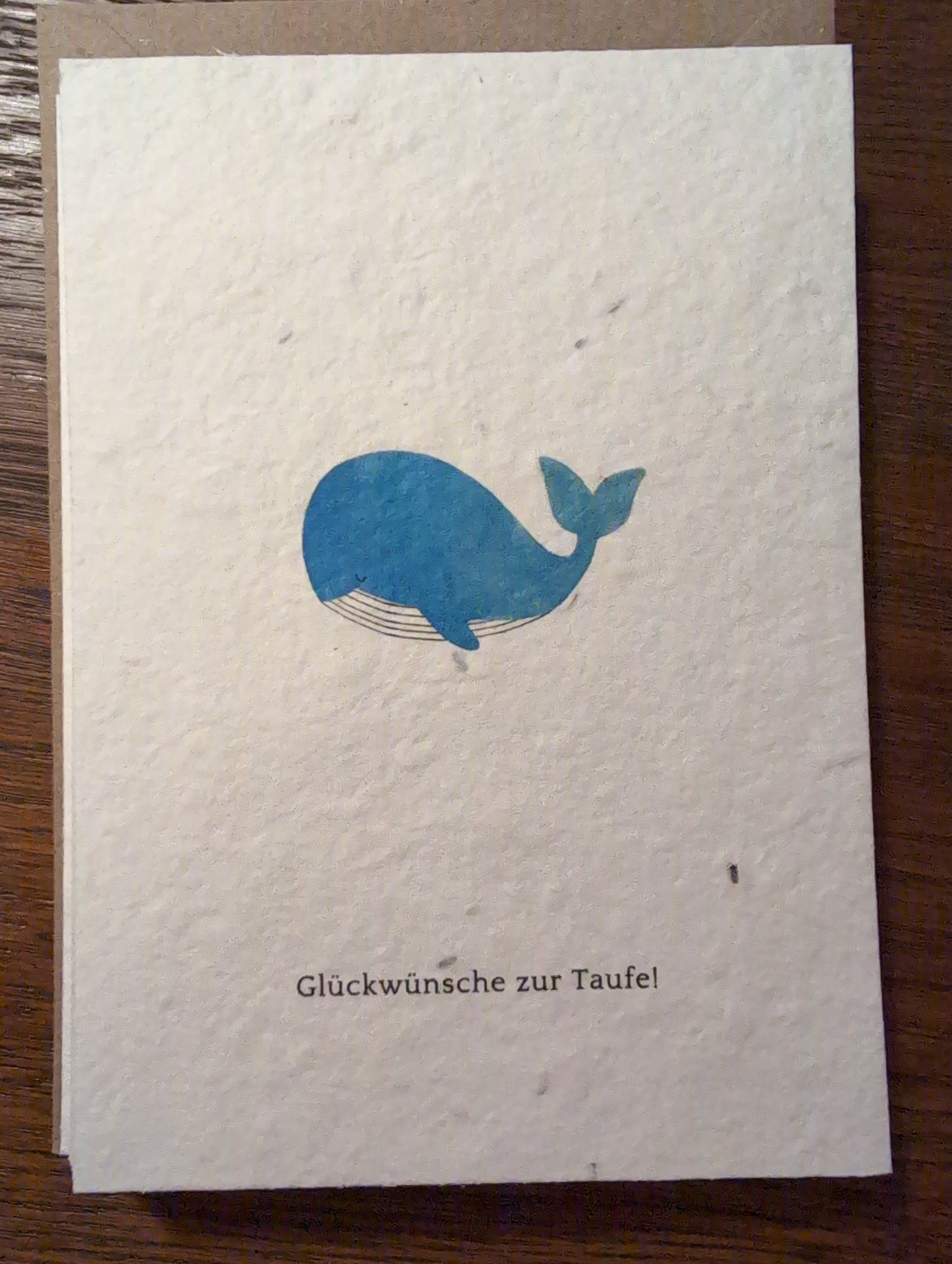 Einpflanzbare Grußkarte mit Umschlag GLÜCKWÜNSCHE ZUR TAUFE