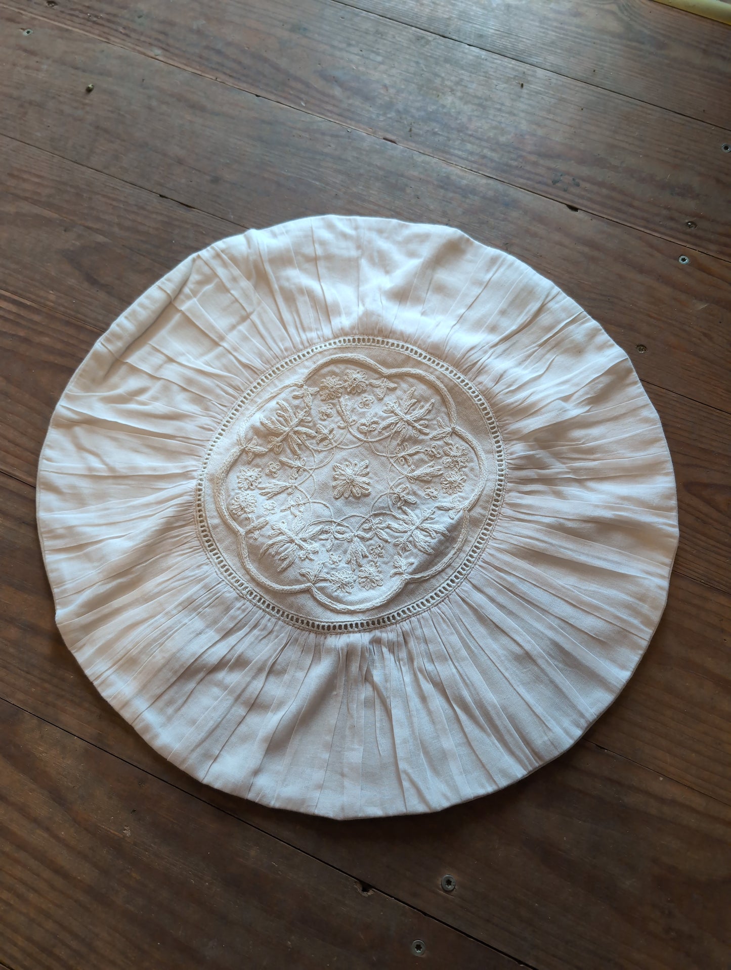 Kissenbezug rund 50cm "zart rose", "creme"