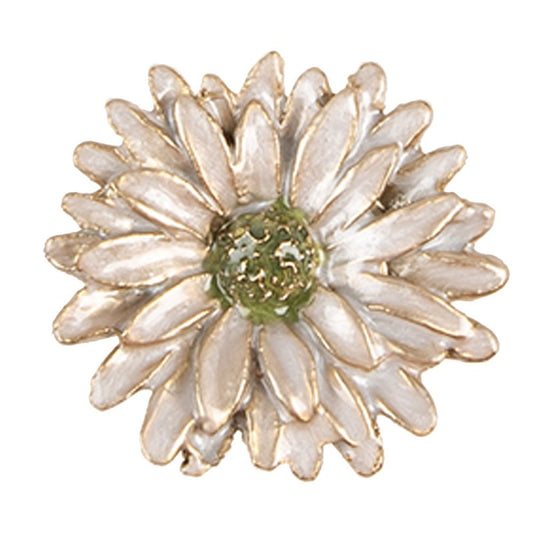 Möbelknopf Blume Weiß Metall