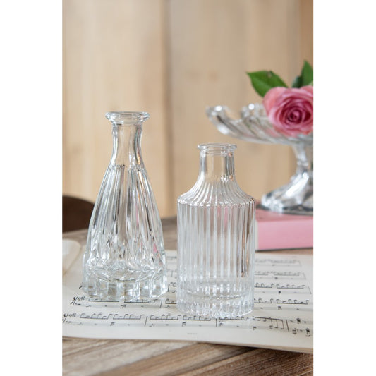 Vase geriffelt 6x13 cm