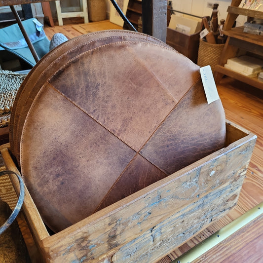 Stuhlkissen aus Leder und Canvas 48cm