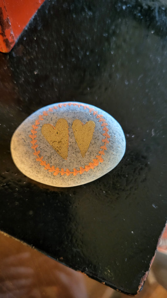 Herzsteine "goldene Herzen"