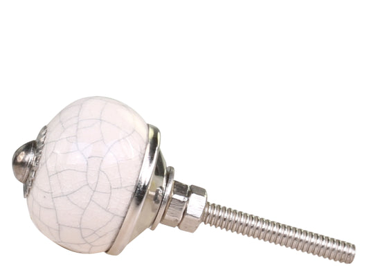 Möbelknopf weiß krakeliert