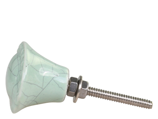 Möbelknopf oval mit Perlenkante krakeliert