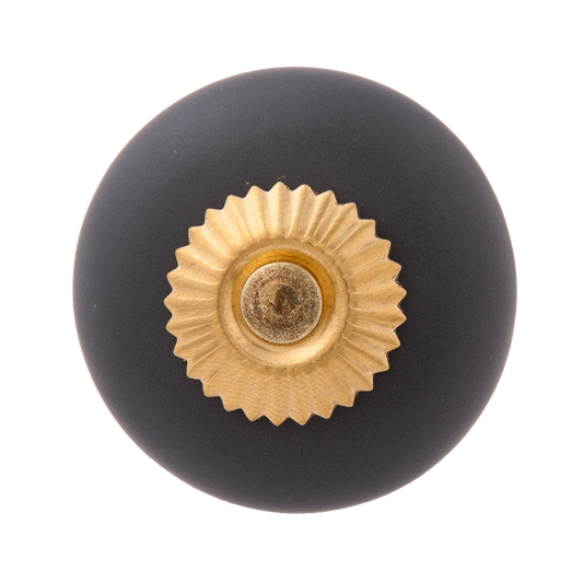 Möbelknopf dunkelgrau gold