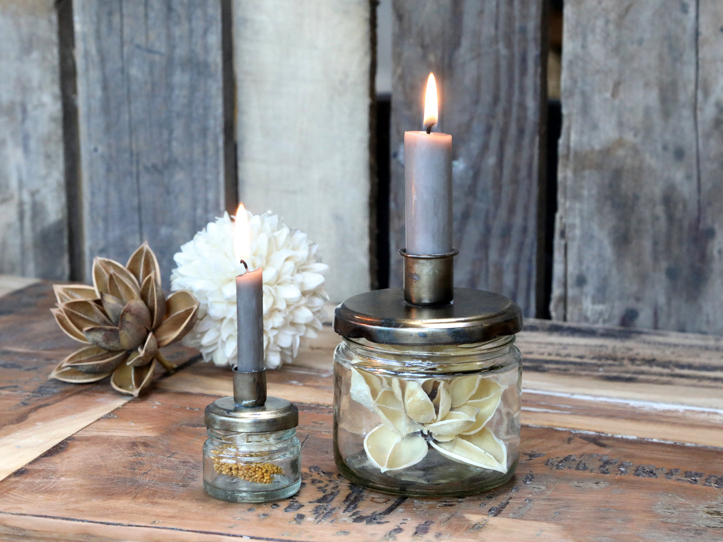 Kerzenhalter mit Glas