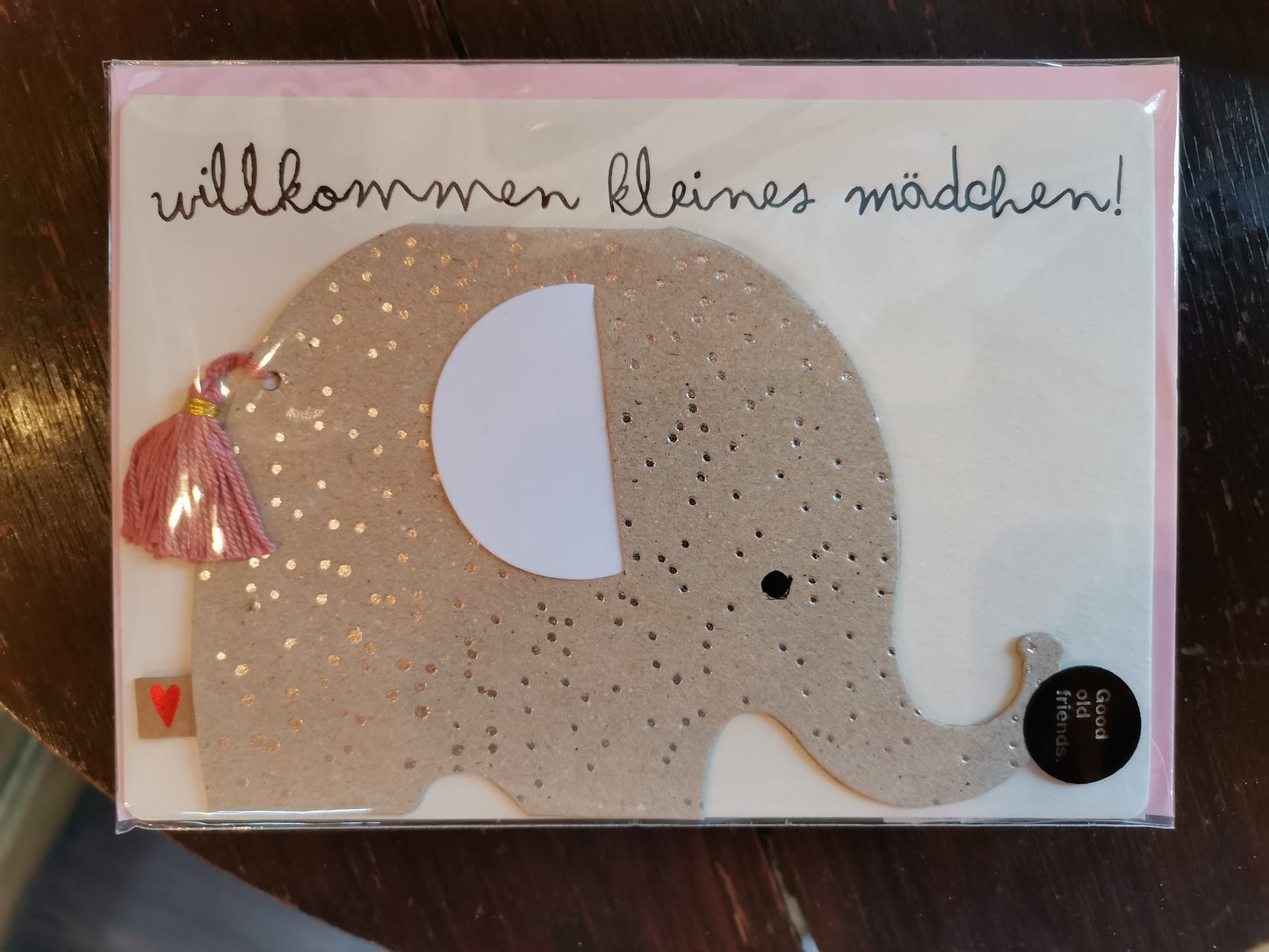 Elefanten Baby Karte Willkommen kleines Mädchen