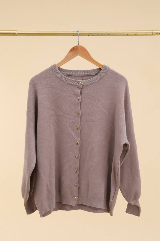 Strick-Cardigan Taupe