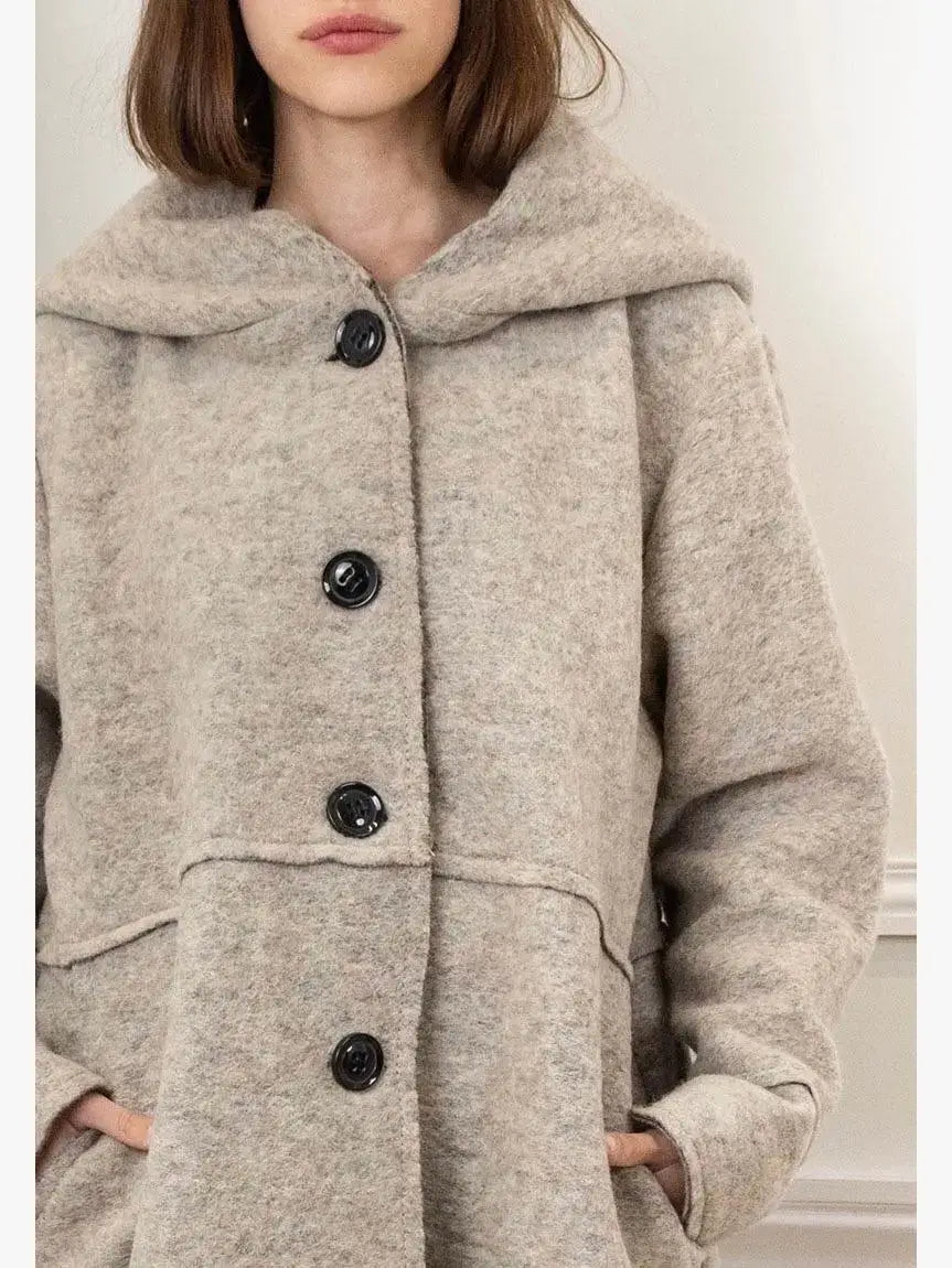 Mantel 80 % Wolle, 20 % Polyester, hergestellt in Italien: Mittelgrau