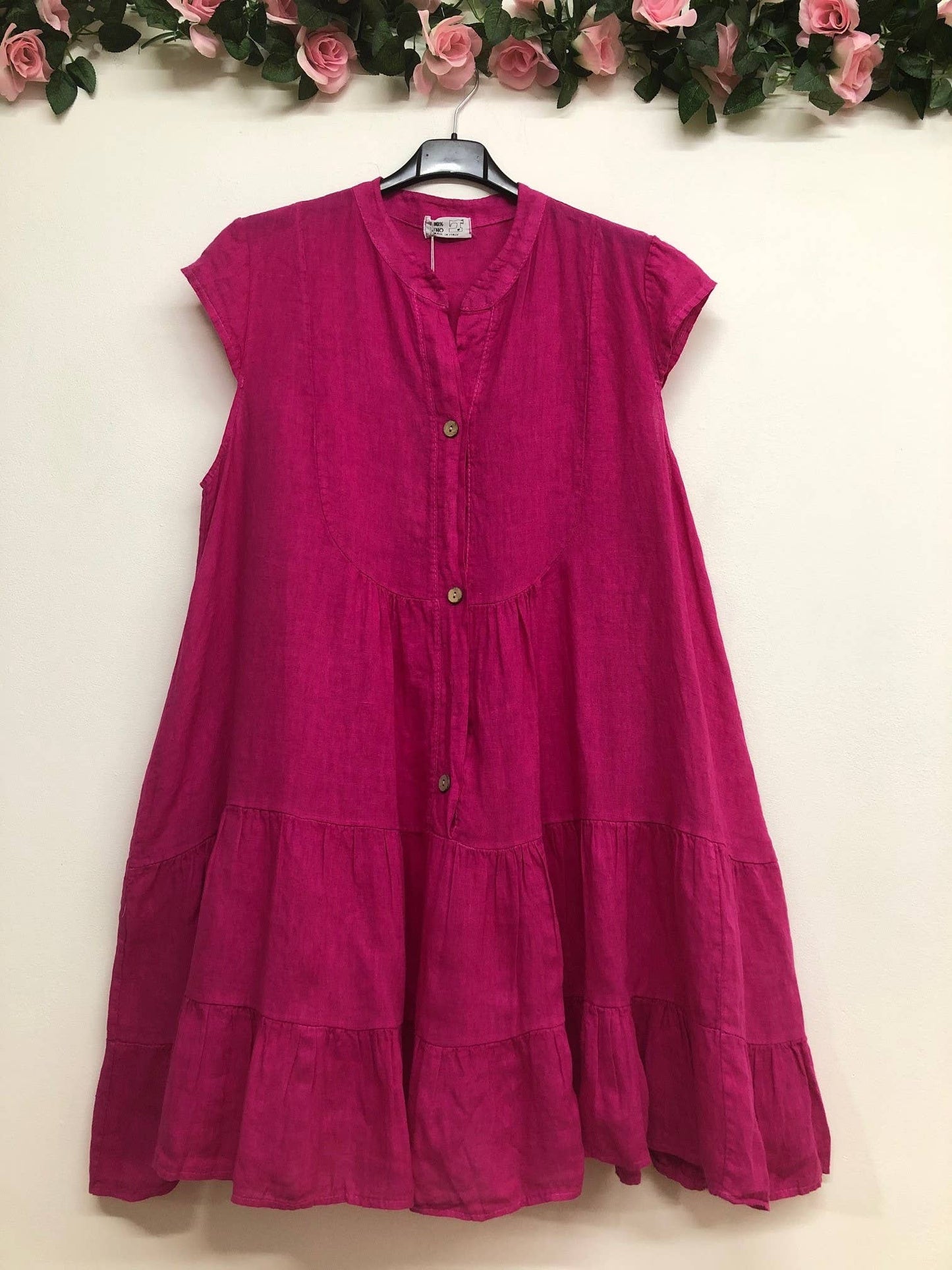 Kleid aus 100 % Premium-Leinen: Schwarz