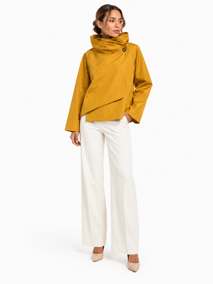Leichte Jacke mit überkreuztem Stehkragen: Gris / 7690 Einheitsgröße