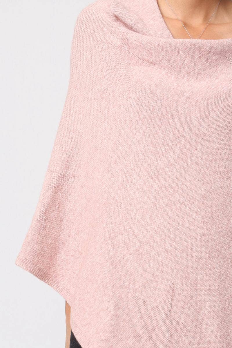 Poncho für Damen mit unsichtbarem Sternenmuster: Rosa