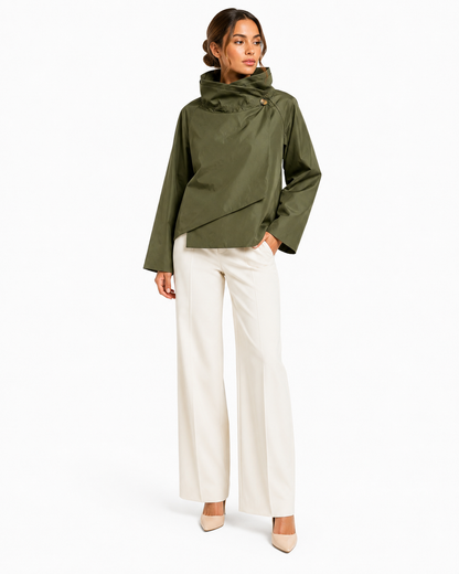 Leichte Jacke mit überkreuztem Stehkragen: Gris / 7690 Einheitsgröße