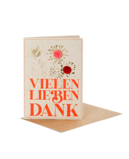 Goldneon Karte Vielen lieben Dank