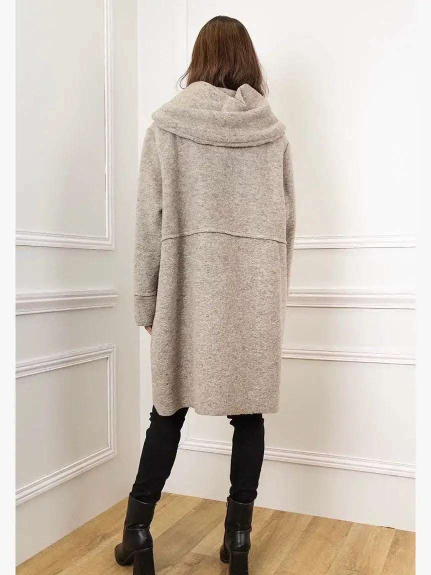 Mantel 80 % Wolle, 20 % Polyester, hergestellt in Italien: Mittelgrau