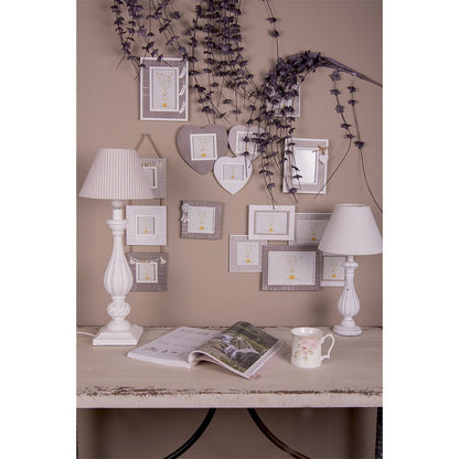 Lampenschirm beige weiß gestreift