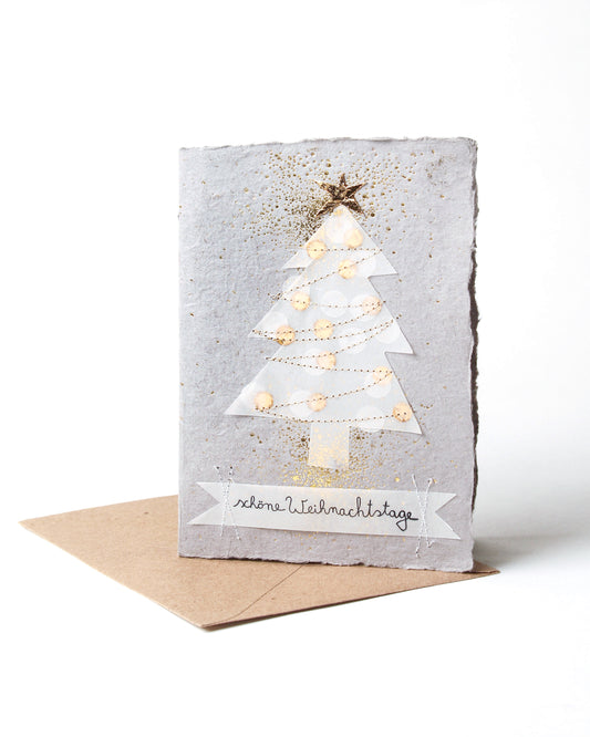 Winterpapierkunstkarte. Tannenbaum