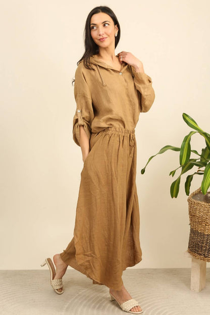 Leinenhosen Camel