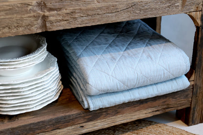 Decke / Tagesdecke / Quilt Vintage sky blue 180x130 cm