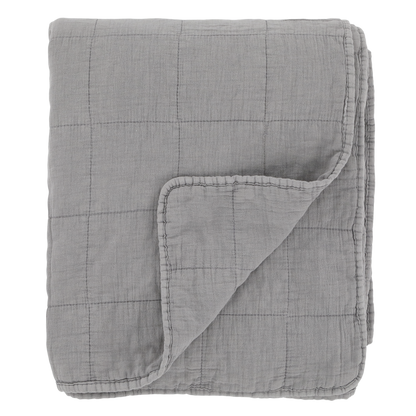 Decke / Tagesdecke / Quilt Vintage franz. grau 180x130 cm