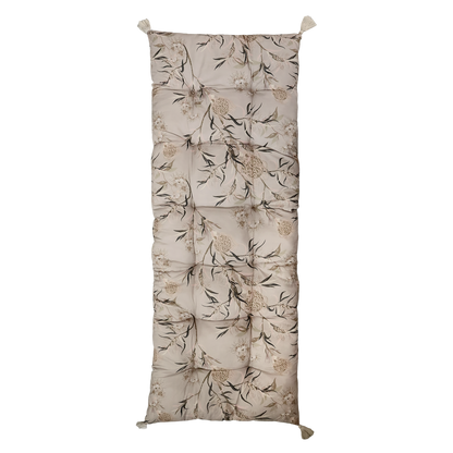 Matratze/Auflage mit Blumenmuster taupe 180x70 cm