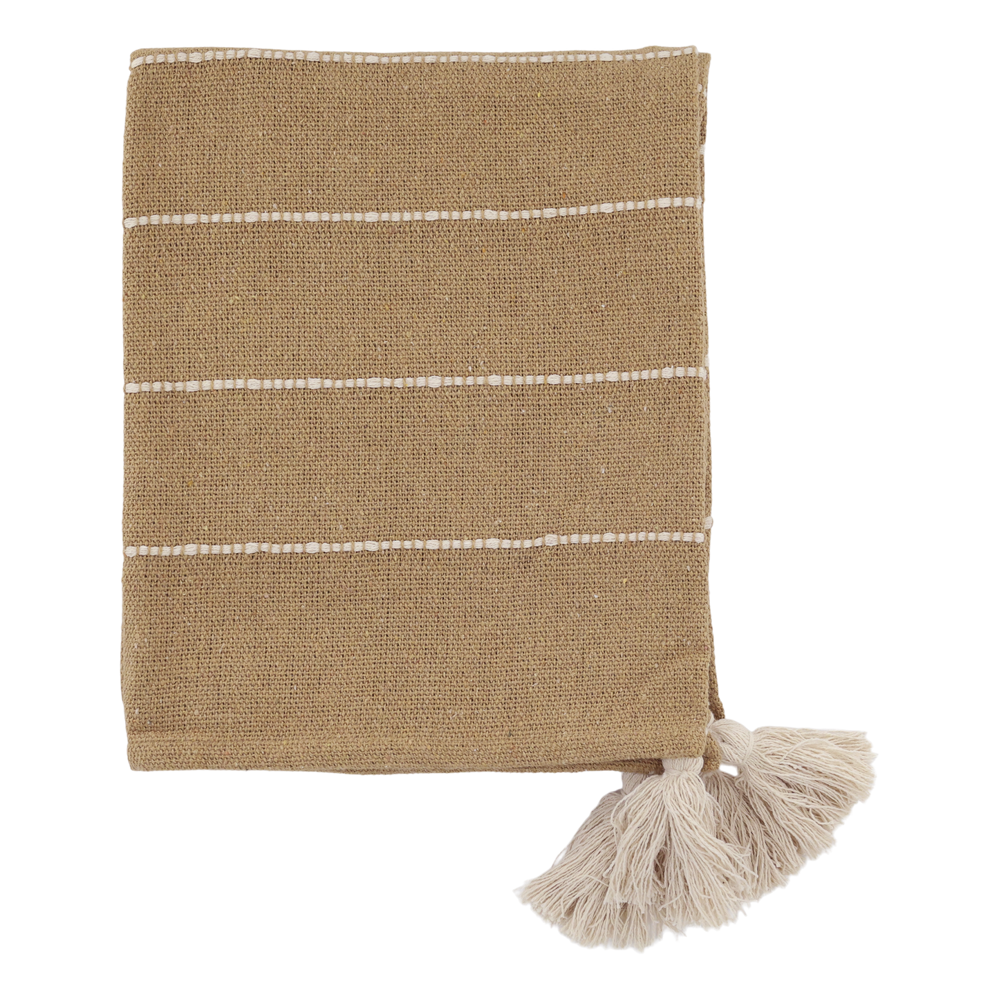 Decke aus Garnüberschuss honig 150x130cm