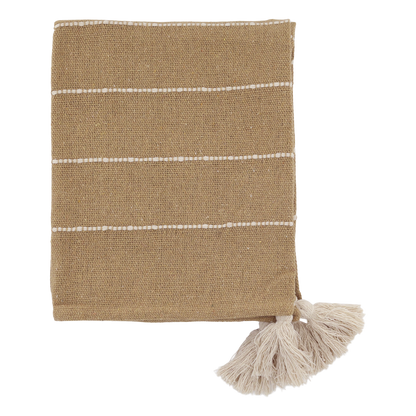 Decke aus Garnüberschuss honig 150x130cm