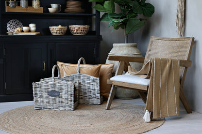 Decke aus Garnüberschuss honig 150x130cm