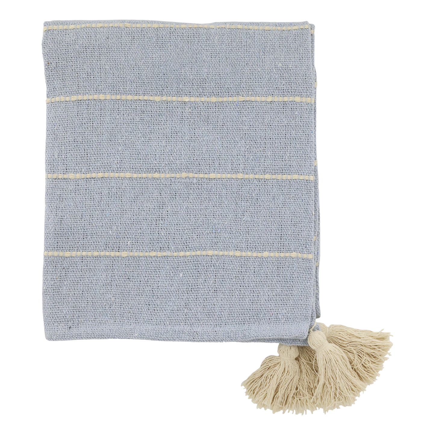 Decke aus Garnüberschuss sky blue 150x130cm