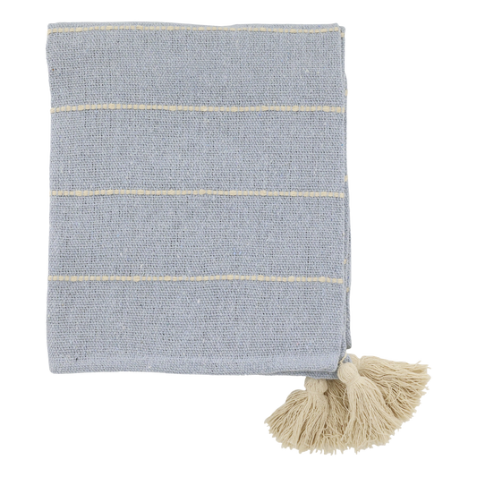 Decke aus Garnüberschuss sky blue 150x130cm