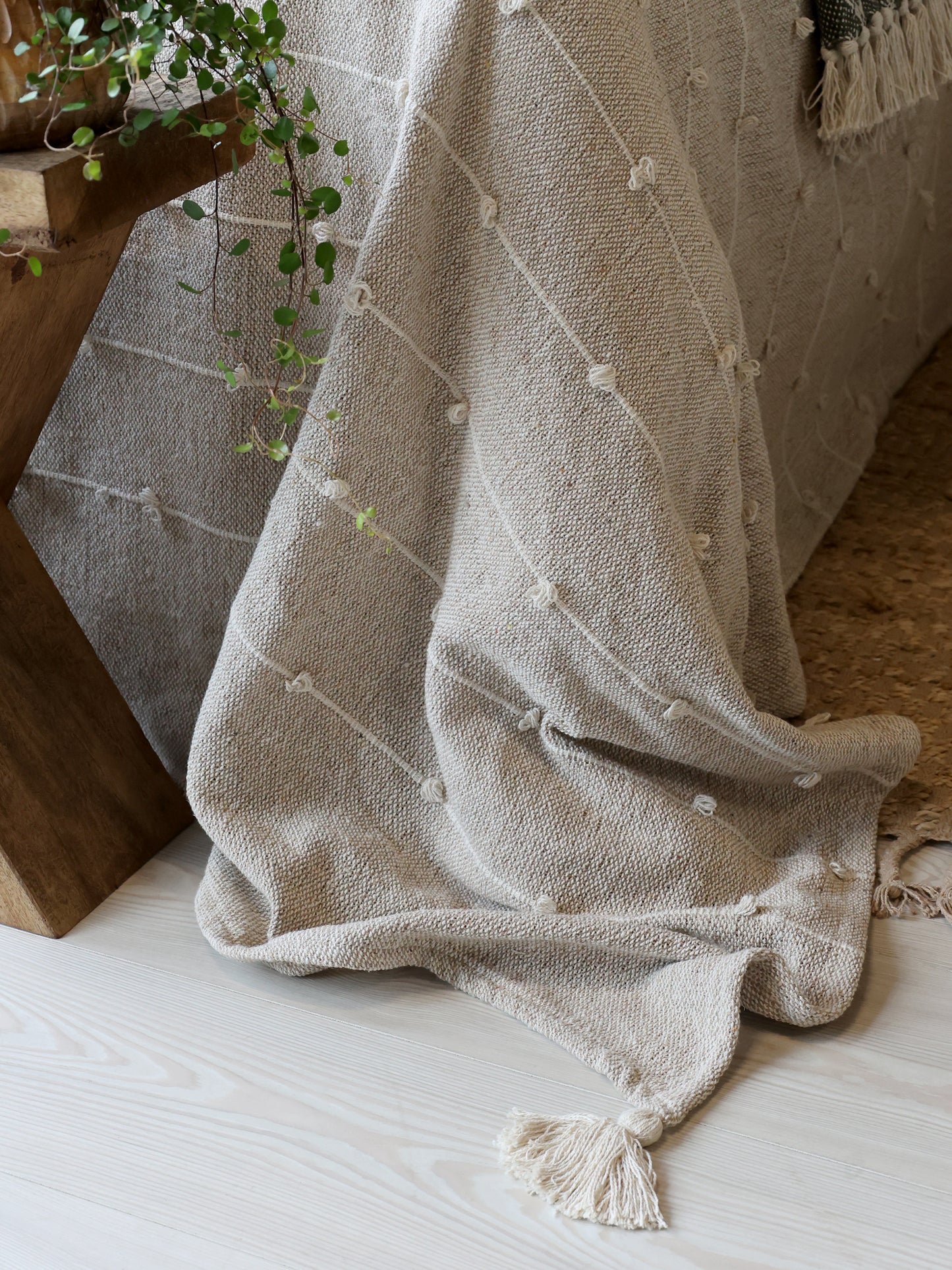 Decke / Bettdecke aus Garnüberschuss latte 260x240cm