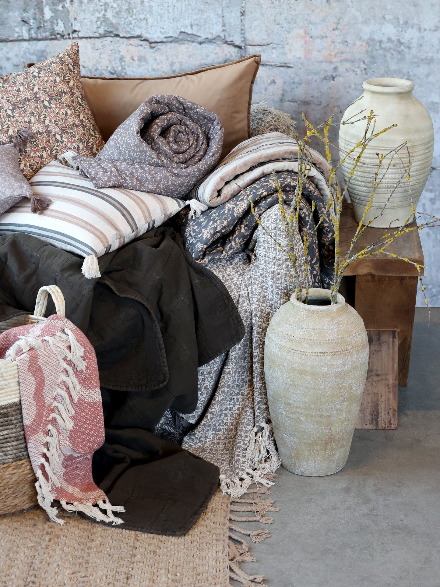 Decke / Tagesdecke / Quilt mit Blumenmuster 180x130 cm