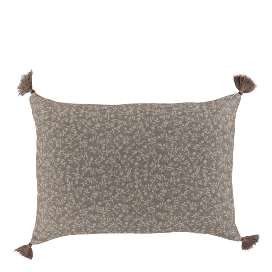 Kissebezug mit Quasten und Blumenmotiv 50x35 cm