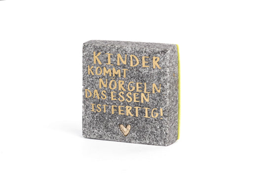 Minifliesen. Kinder kommt nörgeln, das Essen ist fertig