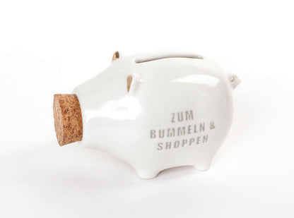 Kleines Schweinchen Zum Bummeln & Shoppen. Sparschwein