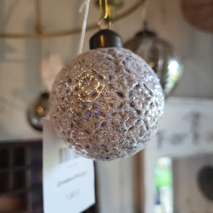Christbaumkugel silber / rosé