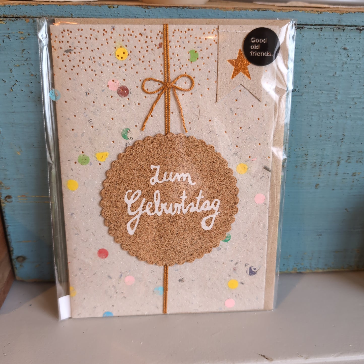 Konfettipapierkarte "Zum Geburtstag"