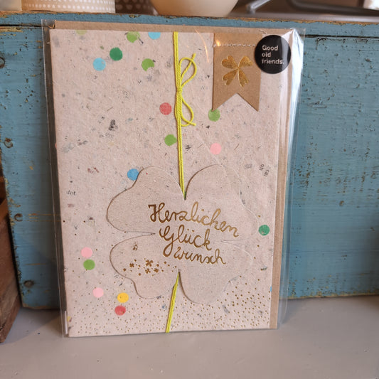 Konfettipapierkarte "Herzlichen Glückwunsch"